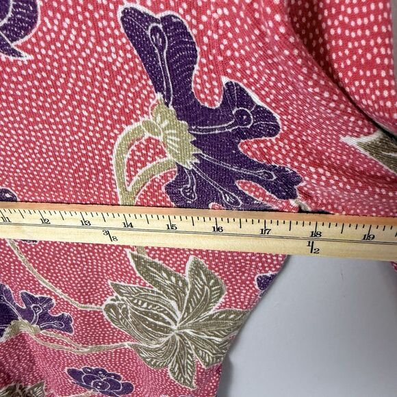 J.McLaughlin Women’s Top Sweater Polka Dot Tropical Button 3/4 Sleeve Med - Picture 5 of 6